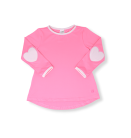 SET Bridget Basic T, LS - Pink/White Heart Elbows