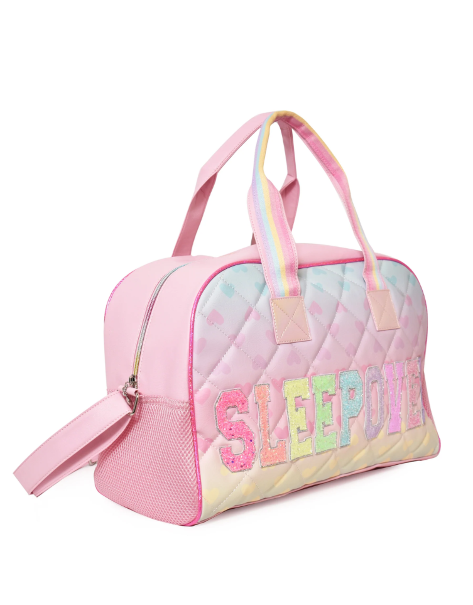 OMG Accessories SLEEPOVER Quilted Ombre Heart Duffle Bag