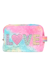 OMG Accessories LOVE Pearl Faux Fur Ombre Pouch