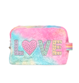 OMG Accessories LOVE Pearl Faux Fur Ombre Pouch