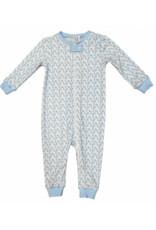 James and Lottie Blue Candy Cane Zip Up Jammie *PRESALE*