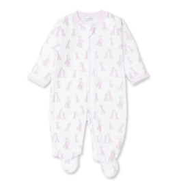 Kissy Kissy Giraffe Grins Zippered Footie, Pink