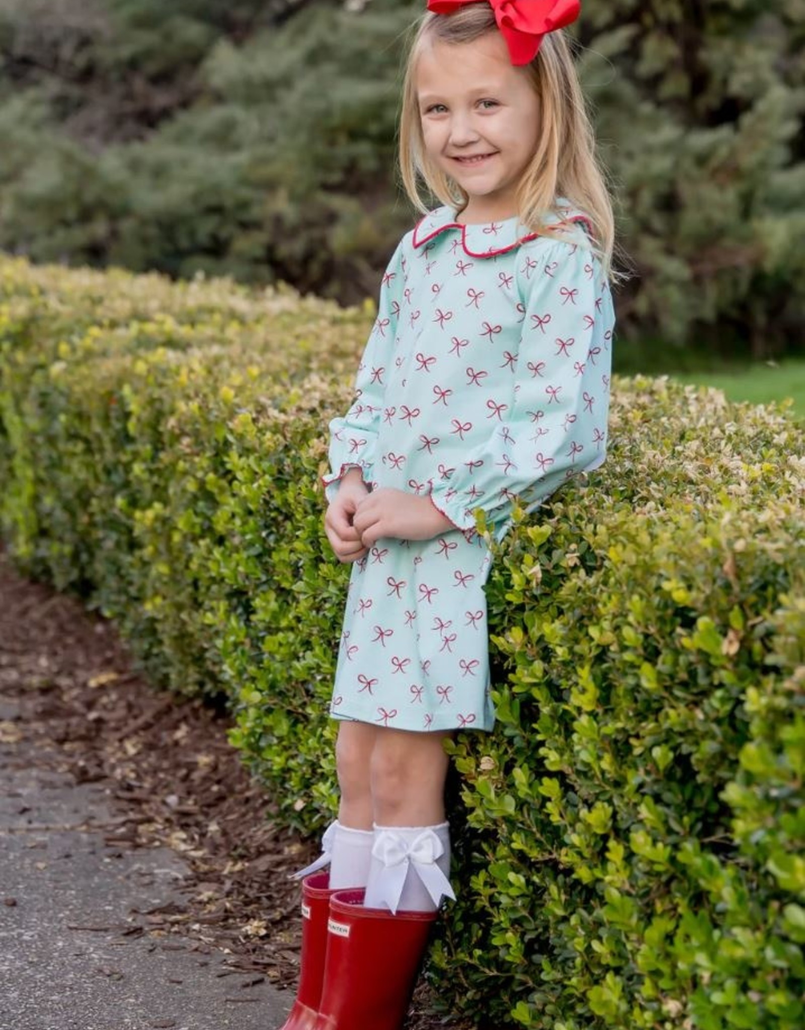 Little Louanne Christmas Classic Bow Knit Dress