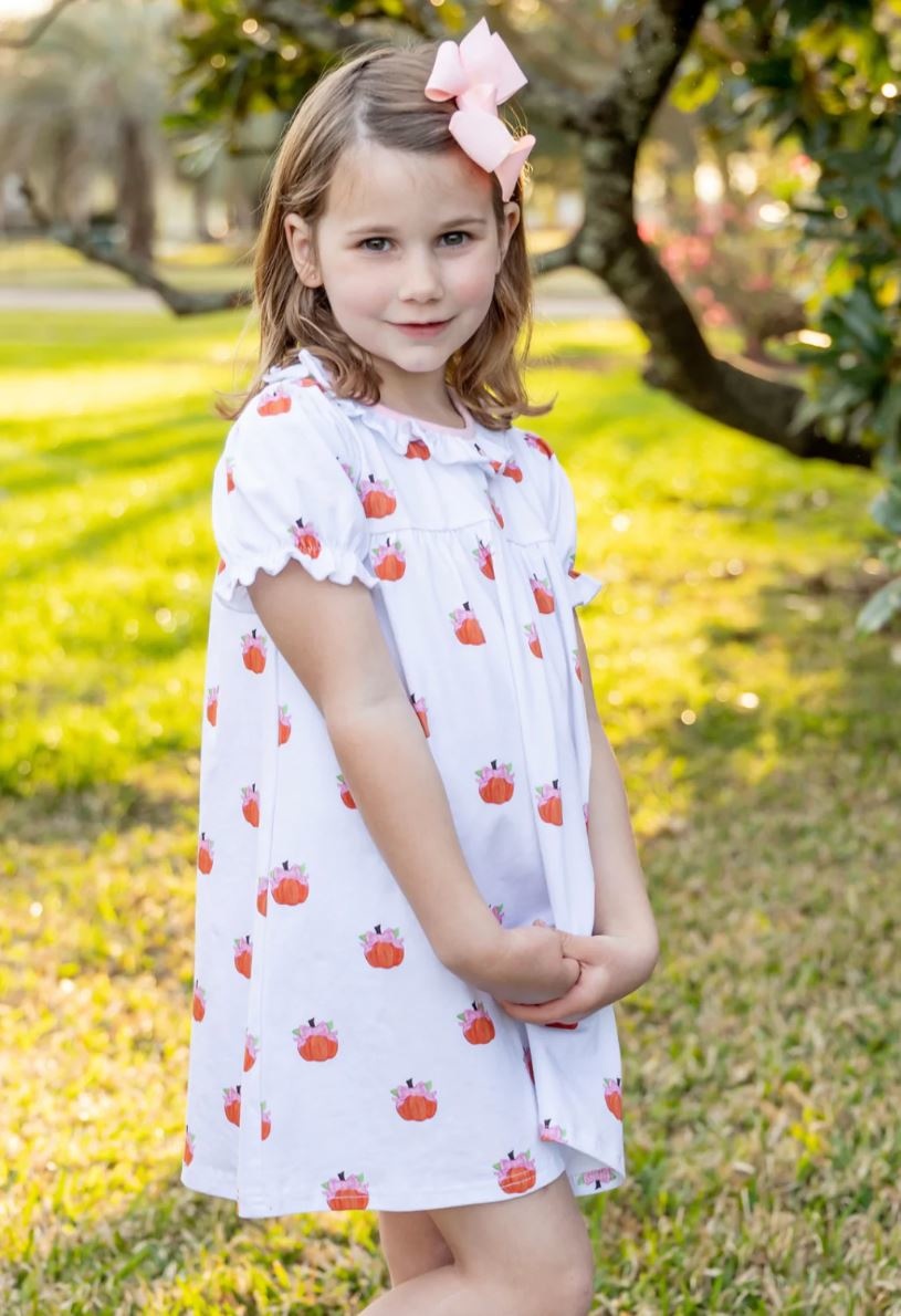 Pumpkin with Bow Knit Dress - Mini 