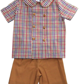 The Bailey Boys Banks Plaid/Biscuit Dressy Short Set