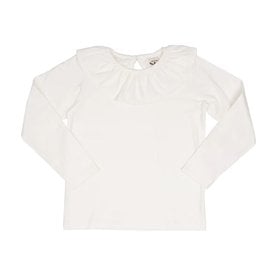 The Oaks LS White Ruffle Collar Shirt