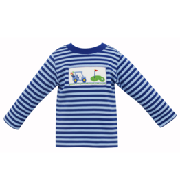 Anavini LS Stripe Knit Shirt with Golf Smock