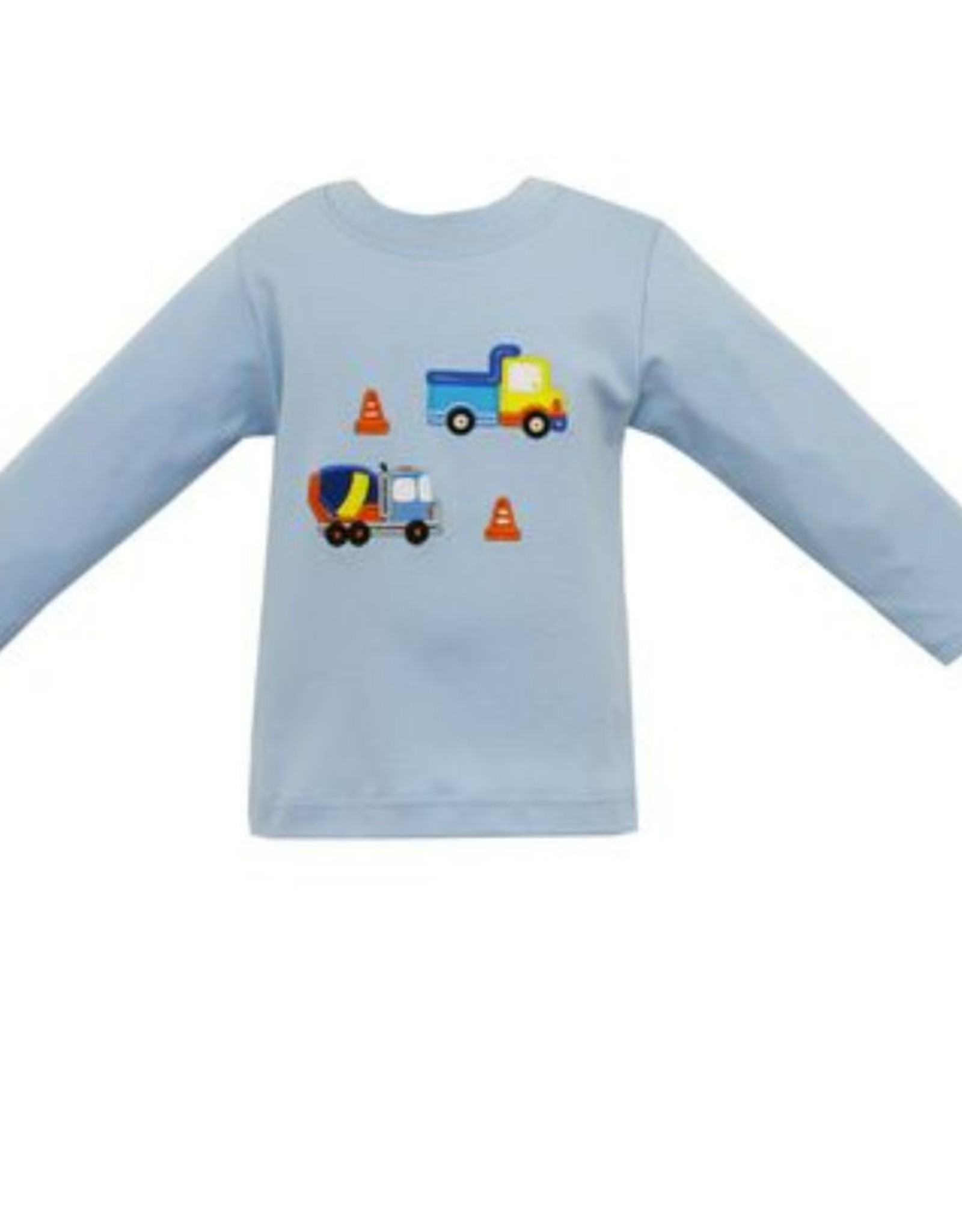Claire and Charlie Trucks  Blue Knit Boy's T-Shirt - L/S