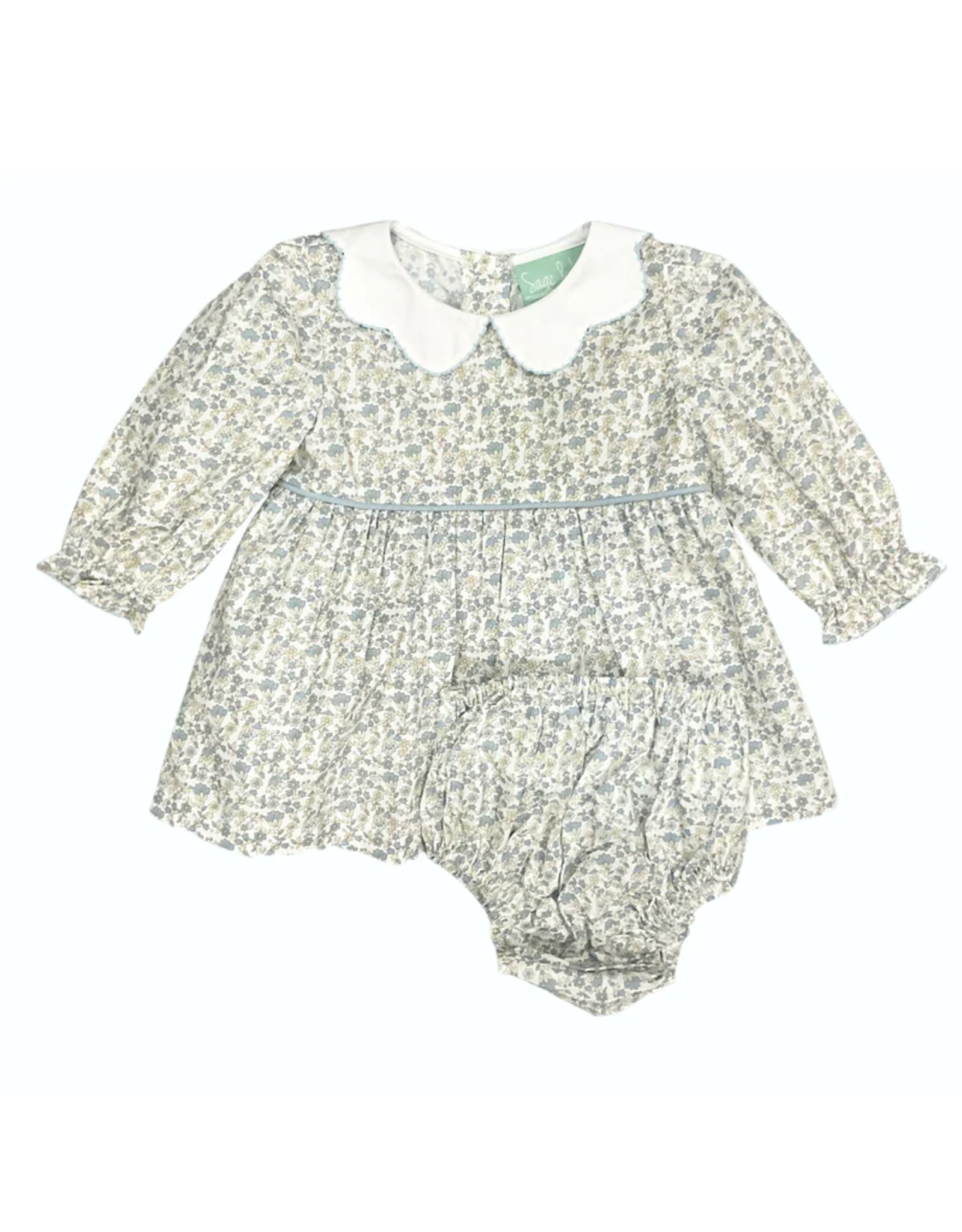 Sage and Lilly Baby Blue Floral Sadie Bloomer Set