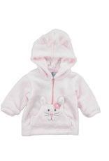 Florence Eiseman Pink Plush Hoodie With Applique Cat Face