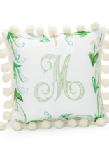 Over The Moon Lily Of The Valley 10X10 Cross Pillow W/Poms