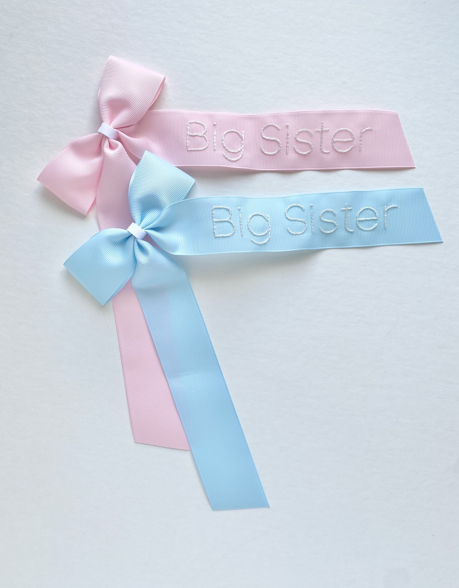 Sew Sweet Big Sister Bow 1.5" Blue Ribbon