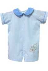 Remember Nguyen Baby Blue Williams Romper with Santa Puppy