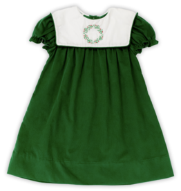 Krewe Kids Green Cord Wreath Dress