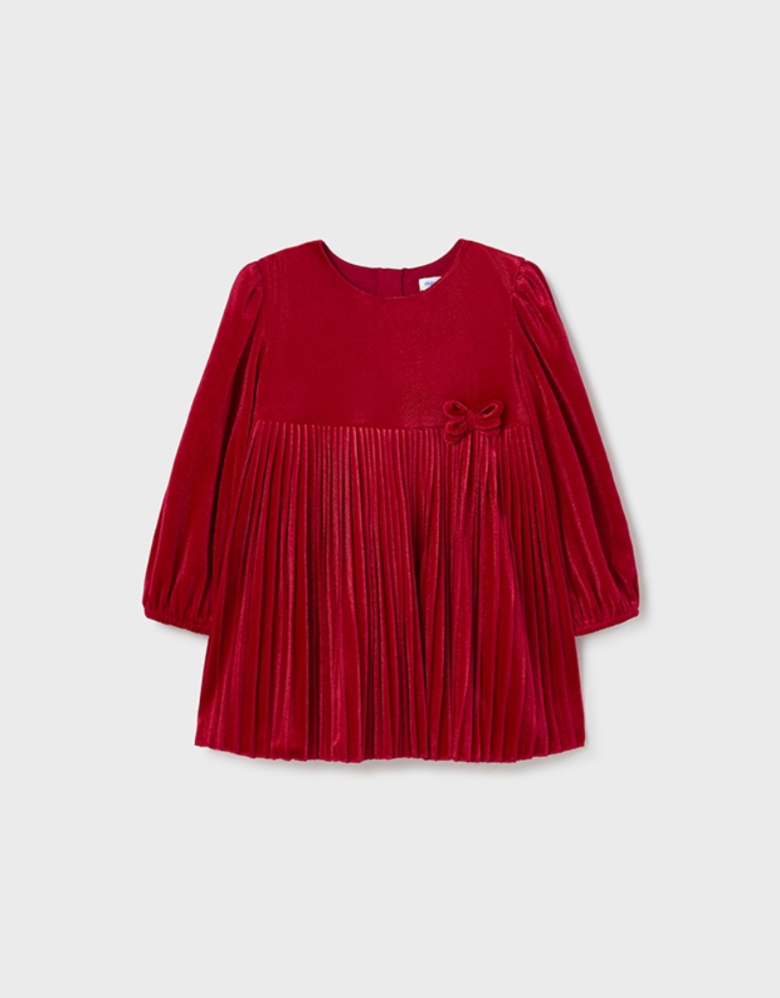 Mayoral Red Velvet Pleat Dress (2949), 24m