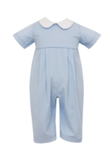 Claire and Charlie Blue Cord SS Long Romper