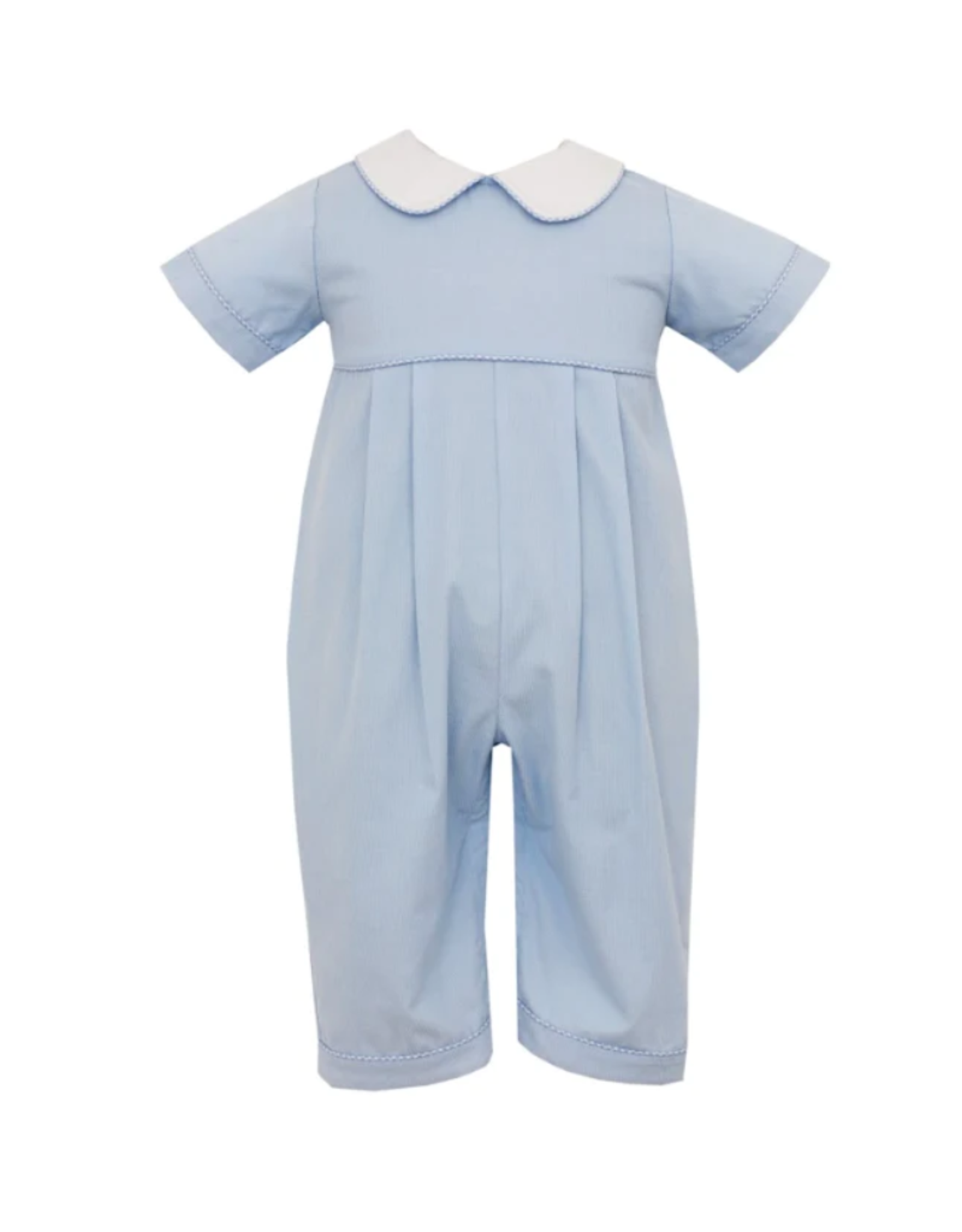 Claire and Charlie Blue Cord SS Long Romper