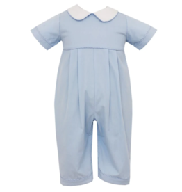 Claire and Charlie Blue Cord SS Long Romper