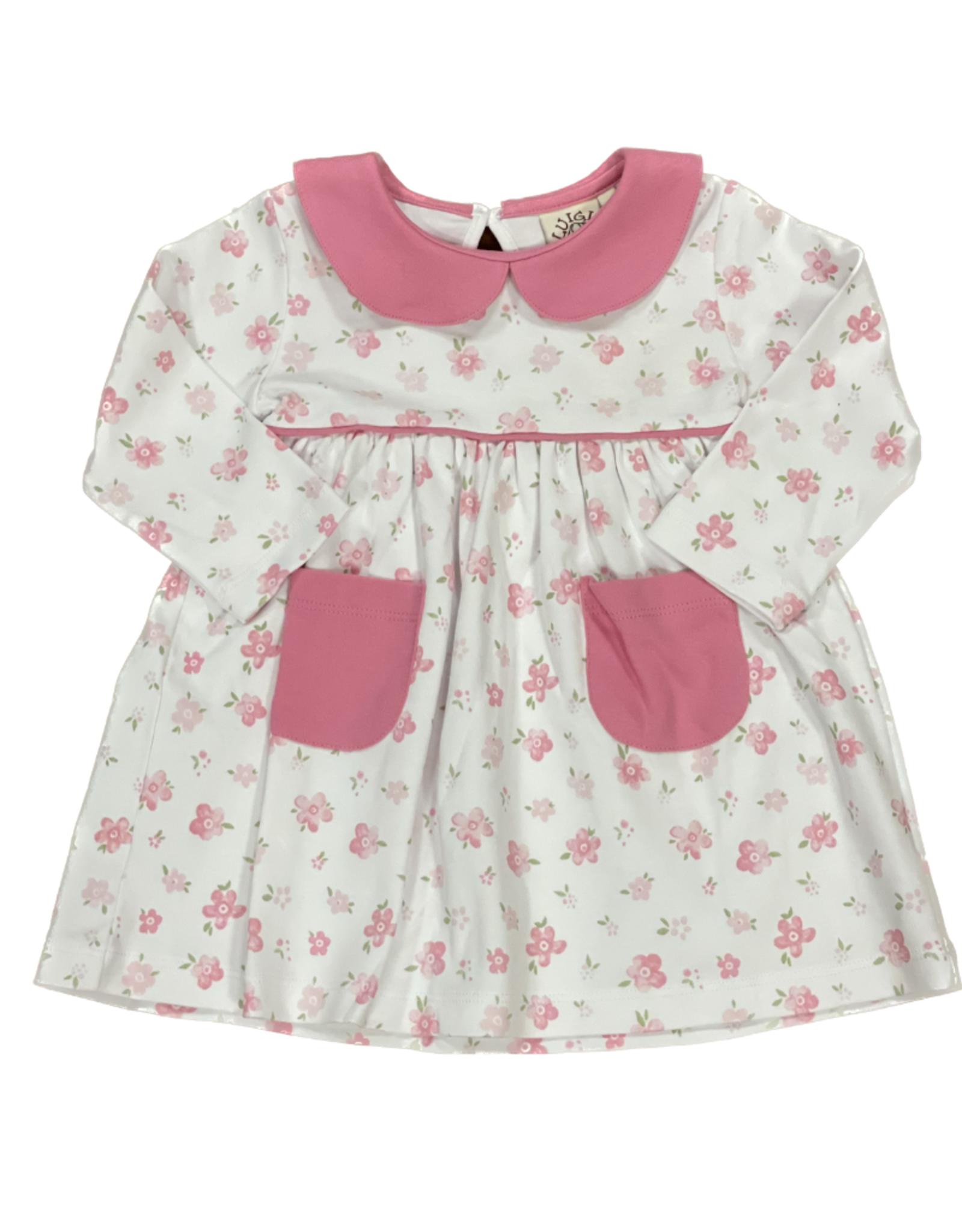 Luigi LS Pink Floral Print Dress with Pockets