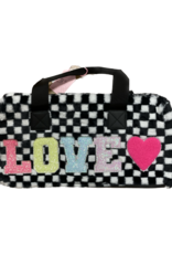 OMG Accessories LOVE Checker Black Duffle Bag