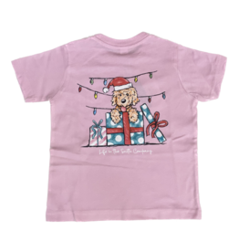 Life In The South SS Puppy Present Tee Pink