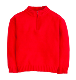 Little English Quarter Zip Sweater, Red