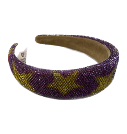 Bari Lynn Fully Crystallized Star Headband  Purple/Gold