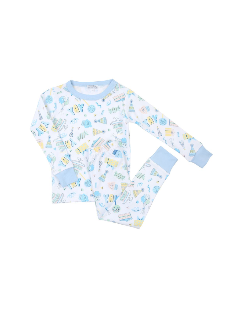 Birthday Bash Long Pajamas Blue Mini Macarons Boutique
