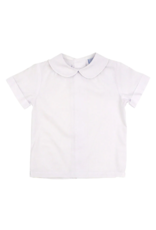 The Bailey Boys White Boys Short Sleeve Piped Shirt w/ Button Back