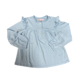 Peggy Green LS Top with Ruffles, Blue