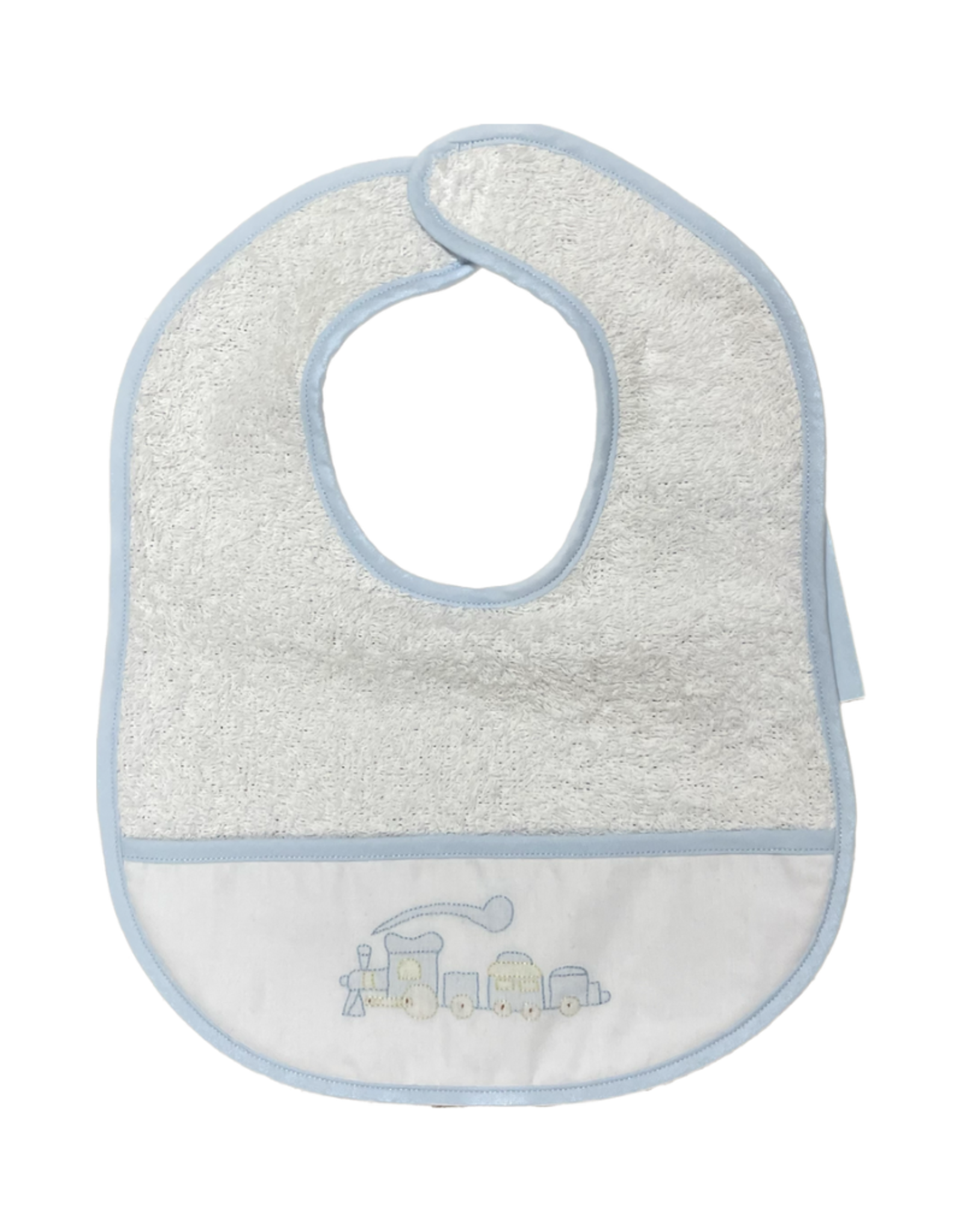 Auraluz Terry Cloth Bib with Train Embroidery