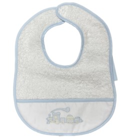 Auraluz Terry Cloth Bib with Train Embroidery