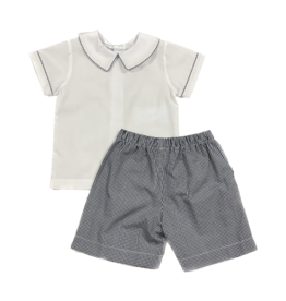 Auraluz Navy Check Boys Short Set (5818)