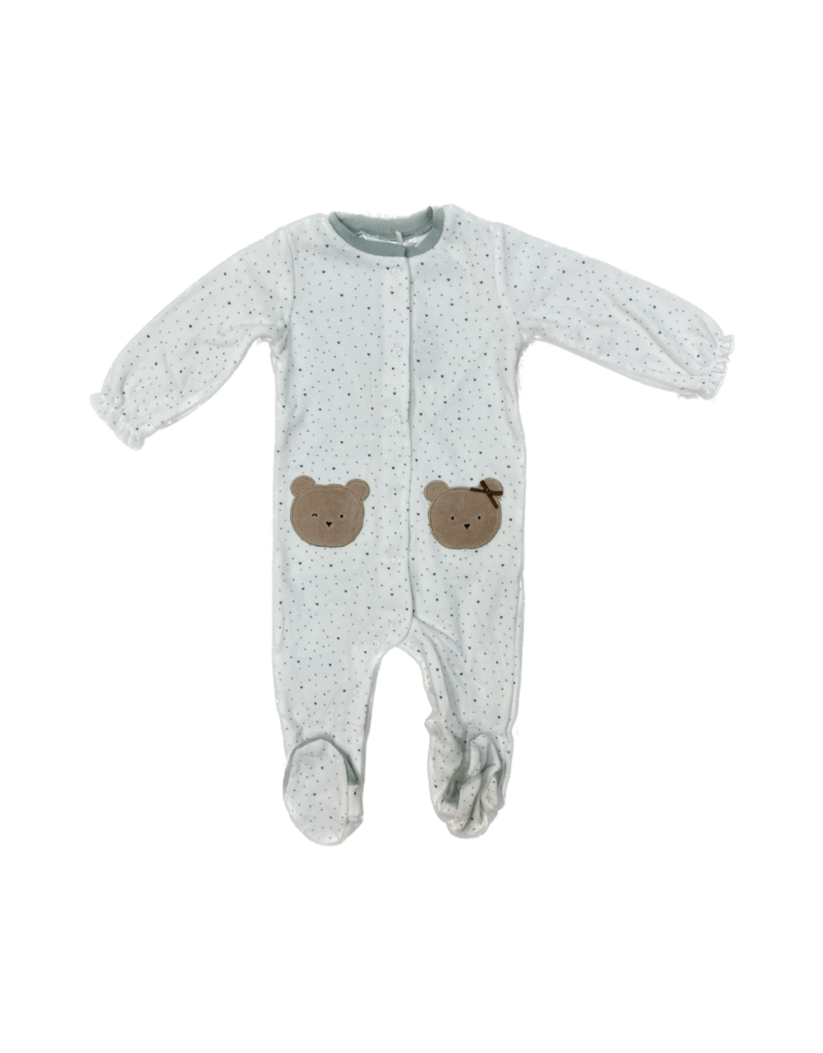 Mayoral 2.613 Velour Onesie White Dot Teddy