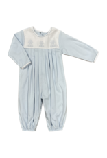 Auraluz Blue Knit Longall w/ Puppy Embroidery 18M