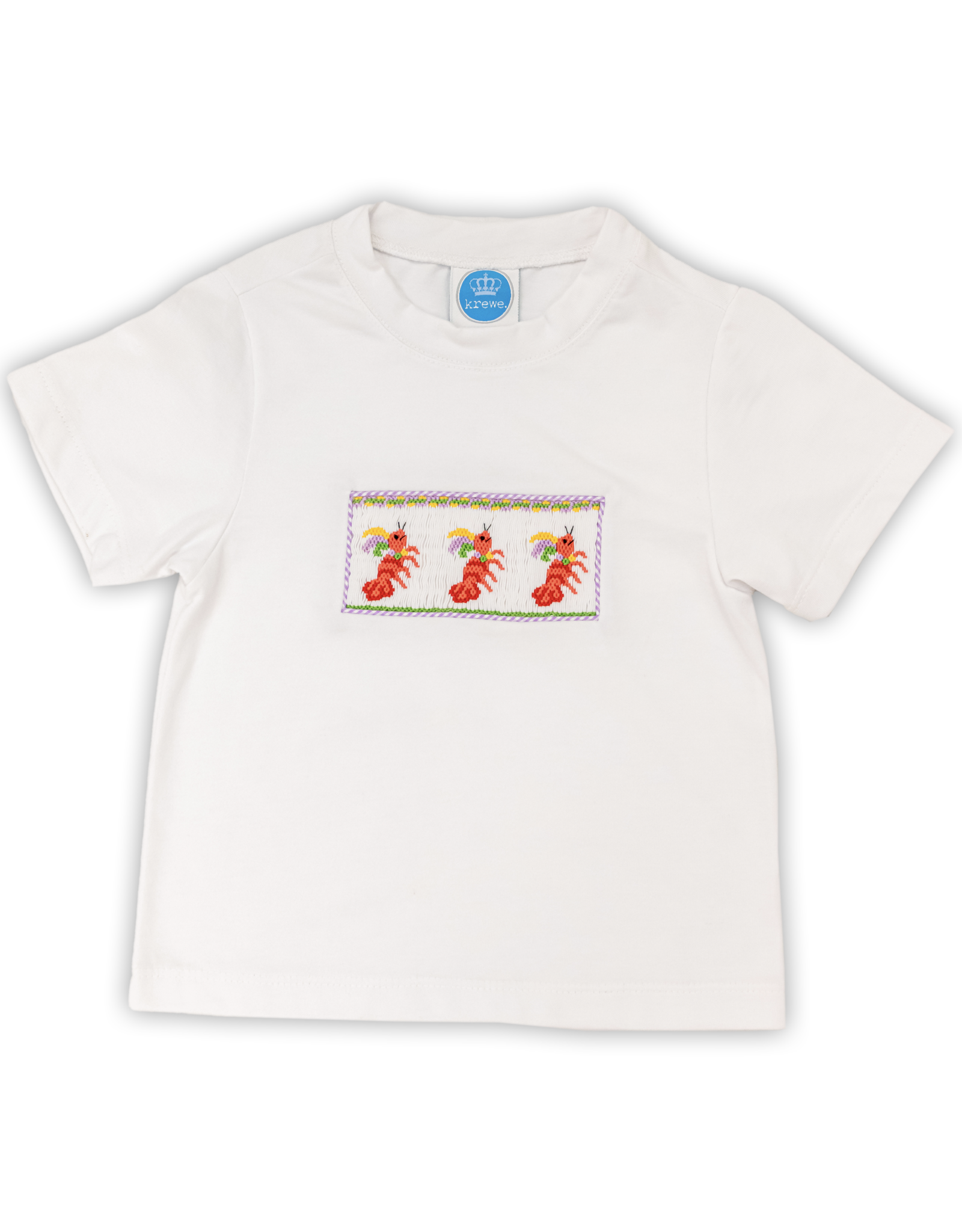 Krewe Kids Mardi Gras Crawfish Smocked Boys Shirt