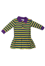 Blended Spirit Mardi Gras Striped Collared Dress