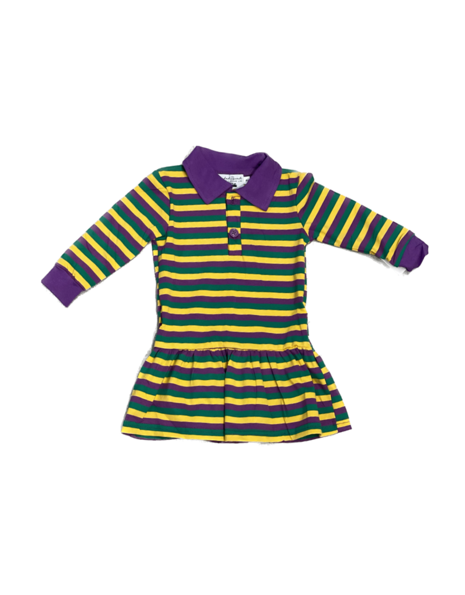 Blended Spirit Mardi Gras Striped Collared Dress