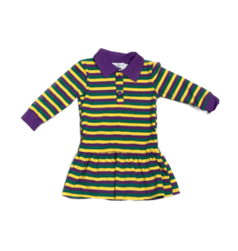 Mardi Gras Striped Collared Dress