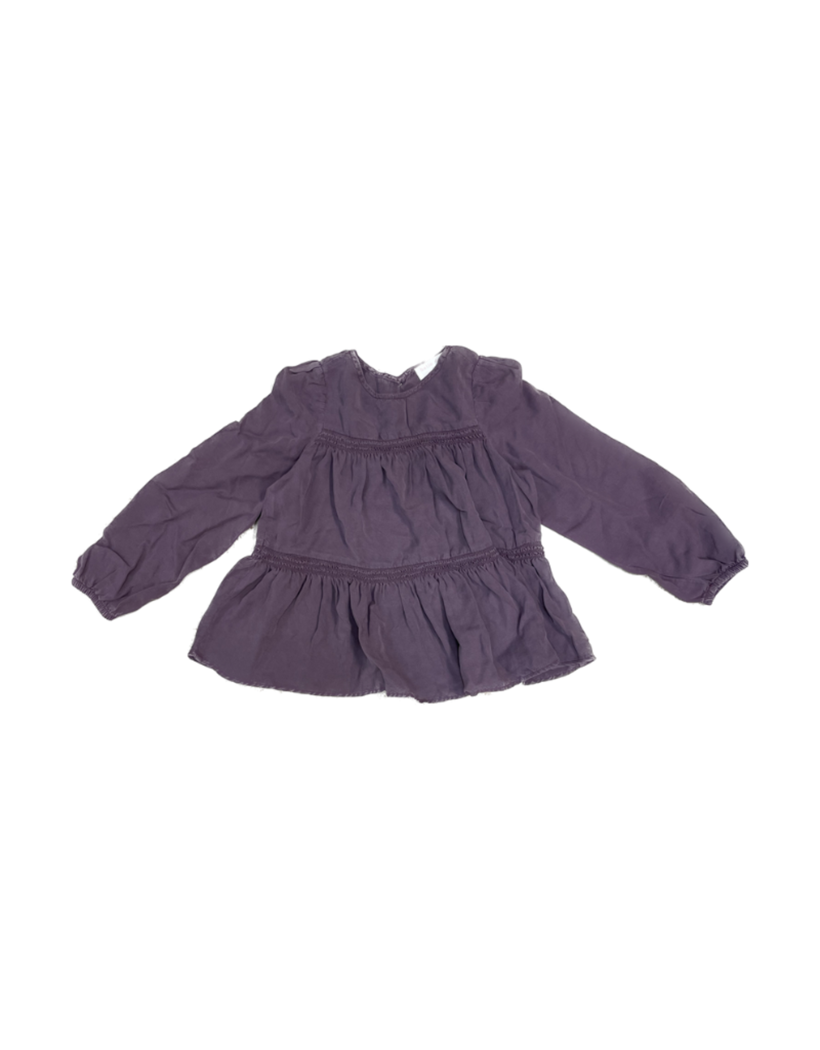 Bella Dahl Girl Antique Amethyst Long Sleeve Teired Smocked Top