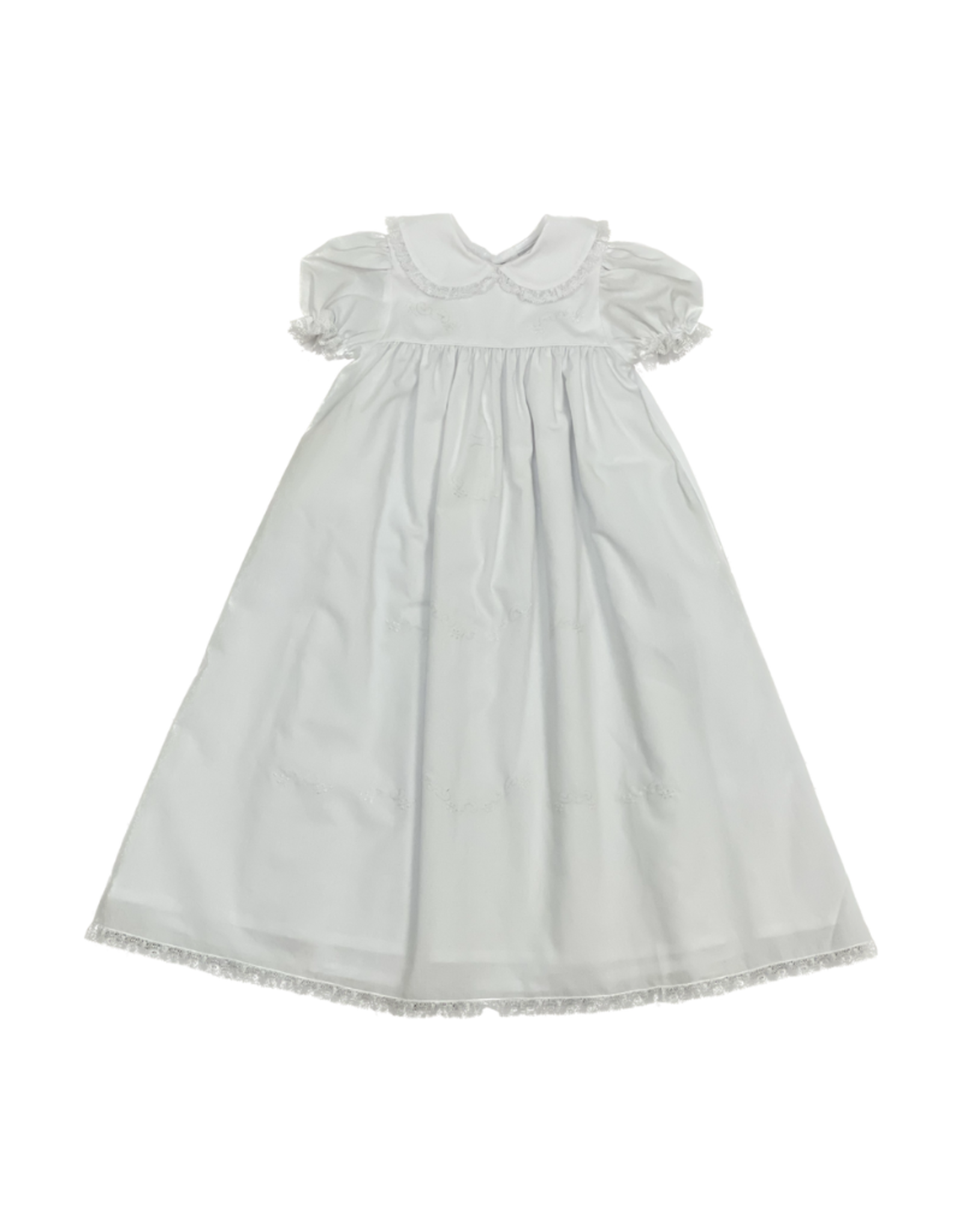 Auraluz White Cross Christening Gown with Lace