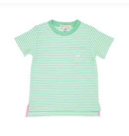 The Beaufort Bonnet Company Carter Crewneck SS, Grace Bay Green Stripe