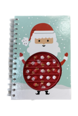 Two's Company Holiday Pop Popper Notebook w/ Santa Pattern