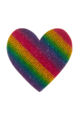 Bari Lynn Large Crystallized Rainbow Heart Clips