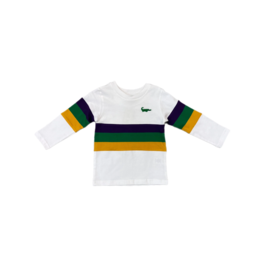 Lulu Bebe LLC Mardi Gras Rugby Long Sleeve Crew Neck Tee