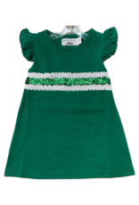 Blended Spirit Green/White Flutter Sequins Dress