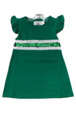 Green/White Flutter Sequins Dress