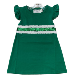 Blended Spirit Green/White Flutter Sequins Dress