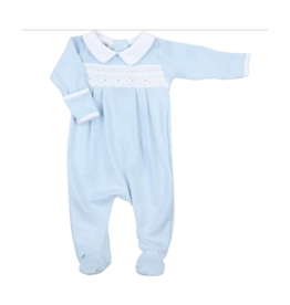 Magnolia Baby Sophia And Oliver Smocked Collar Footie Blue