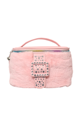 OMG Accessories Rhinestone Buckle Plush Glam Bag